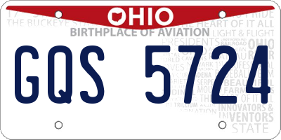 OH license plate GQS5724