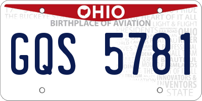 OH license plate GQS5781