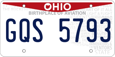 OH license plate GQS5793