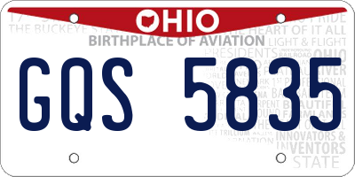 OH license plate GQS5835