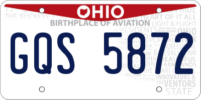 OH license plate GQS5872