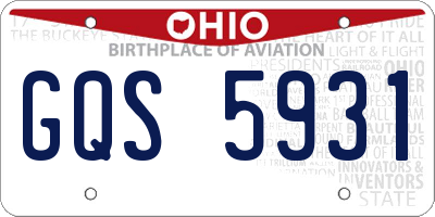 OH license plate GQS5931