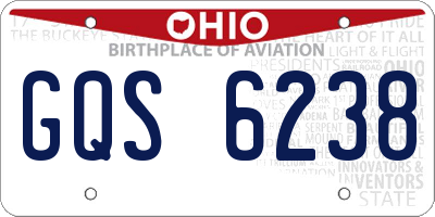 OH license plate GQS6238