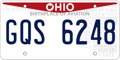OH license plate GQS6248