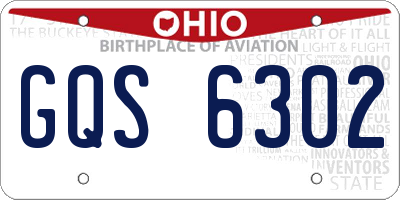 OH license plate GQS6302