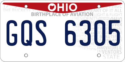 OH license plate GQS6305