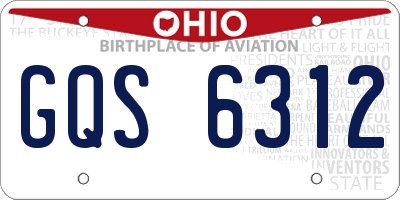 OH license plate GQS6312