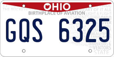 OH license plate GQS6325