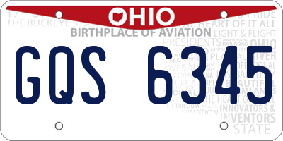 OH license plate GQS6345