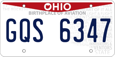 OH license plate GQS6347