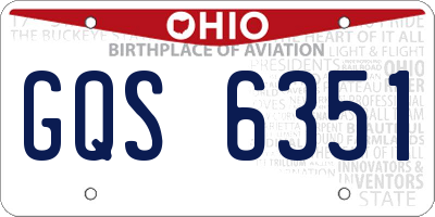 OH license plate GQS6351
