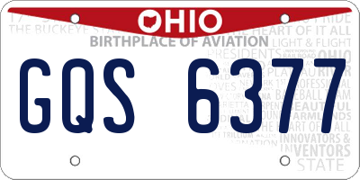 OH license plate GQS6377