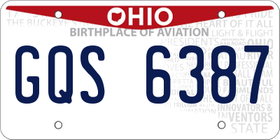 OH license plate GQS6387