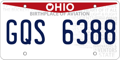 OH license plate GQS6388