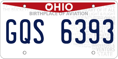 OH license plate GQS6393
