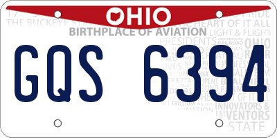 OH license plate GQS6394