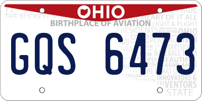 OH license plate GQS6473