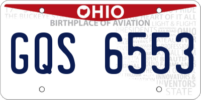 OH license plate GQS6553