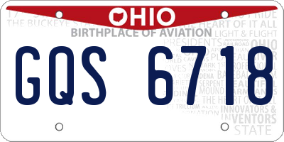 OH license plate GQS6718
