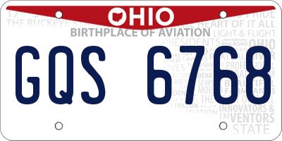 OH license plate GQS6768
