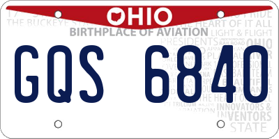 OH license plate GQS6840