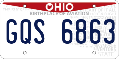 OH license plate GQS6863