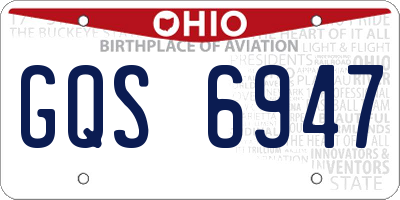 OH license plate GQS6947