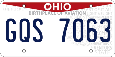 OH license plate GQS7063