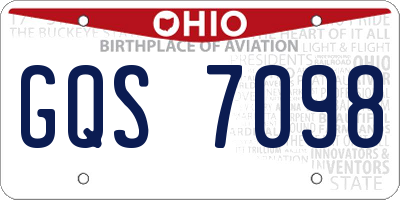 OH license plate GQS7098