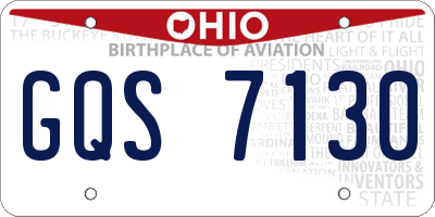 OH license plate GQS7130