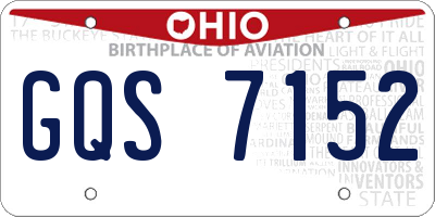 OH license plate GQS7152