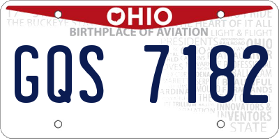 OH license plate GQS7182