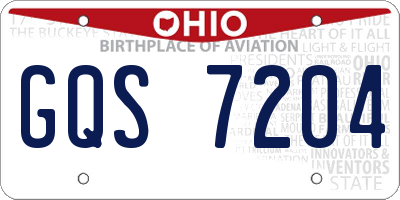 OH license plate GQS7204