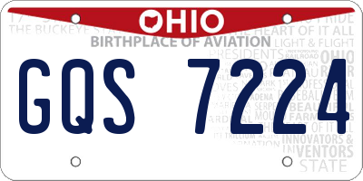 OH license plate GQS7224