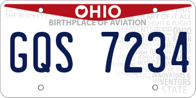 OH license plate GQS7234