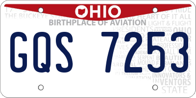 OH license plate GQS7253