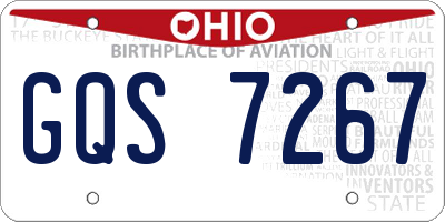 OH license plate GQS7267