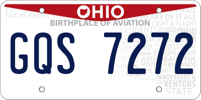 OH license plate GQS7272