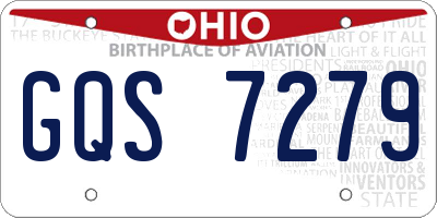 OH license plate GQS7279
