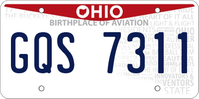 OH license plate GQS7311