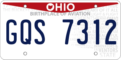 OH license plate GQS7312