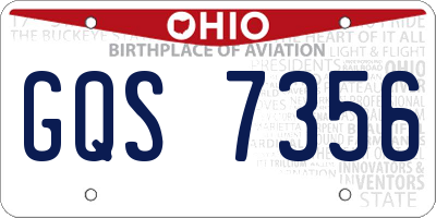 OH license plate GQS7356