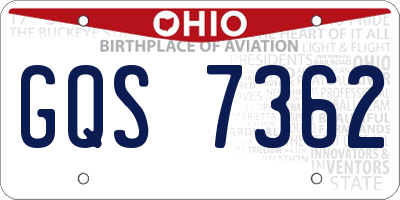 OH license plate GQS7362