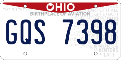 OH license plate GQS7398