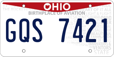 OH license plate GQS7421