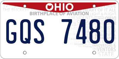 OH license plate GQS7480