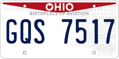 OH license plate GQS7517