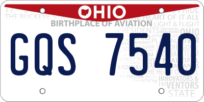 OH license plate GQS7540