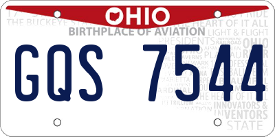OH license plate GQS7544