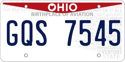 OH license plate GQS7545